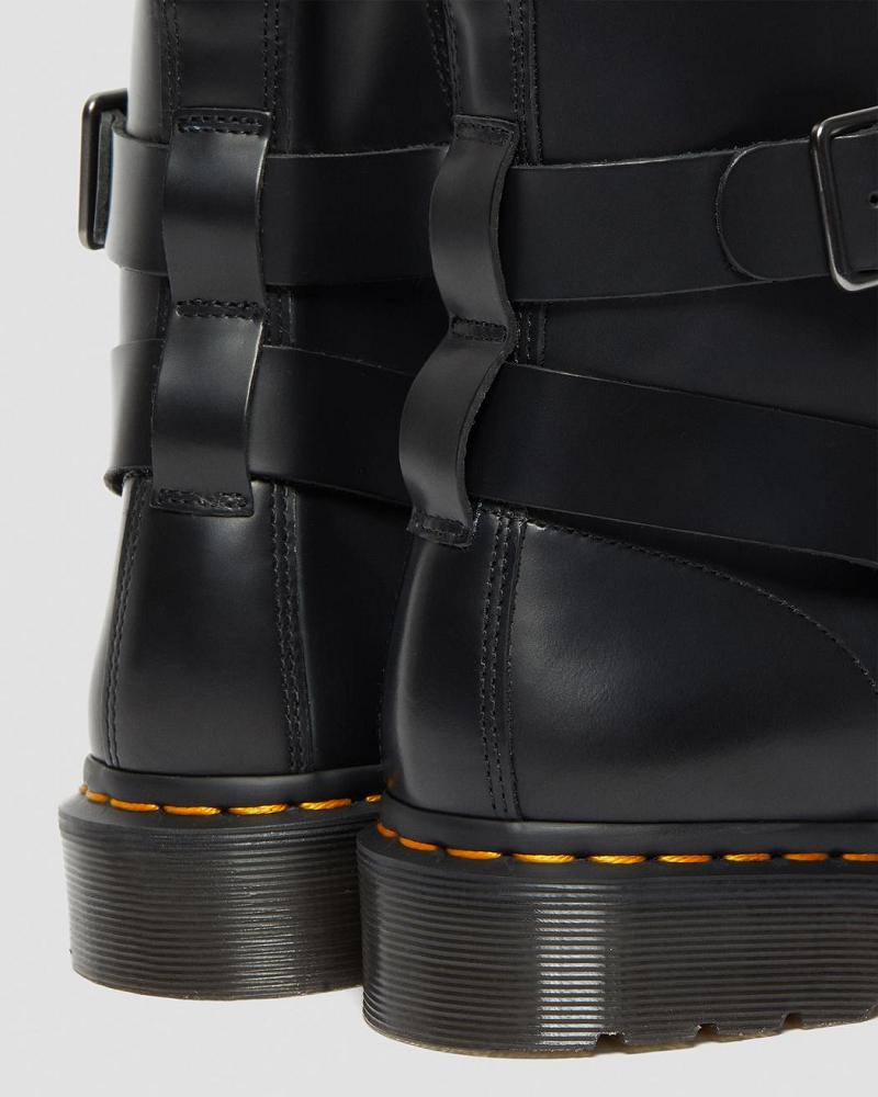 Dr Martens Cristofor Leren Harness Veterlaarzen Dames Zwart | NL 560NWY